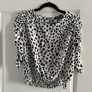 Express Animal print  top‎ with scrunched up sleeves
